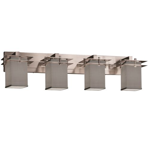 Textile 4 Light 36.5 inch Brushed Nickel Bath Vanity Light Wall Light, Metropolis Family, Choices