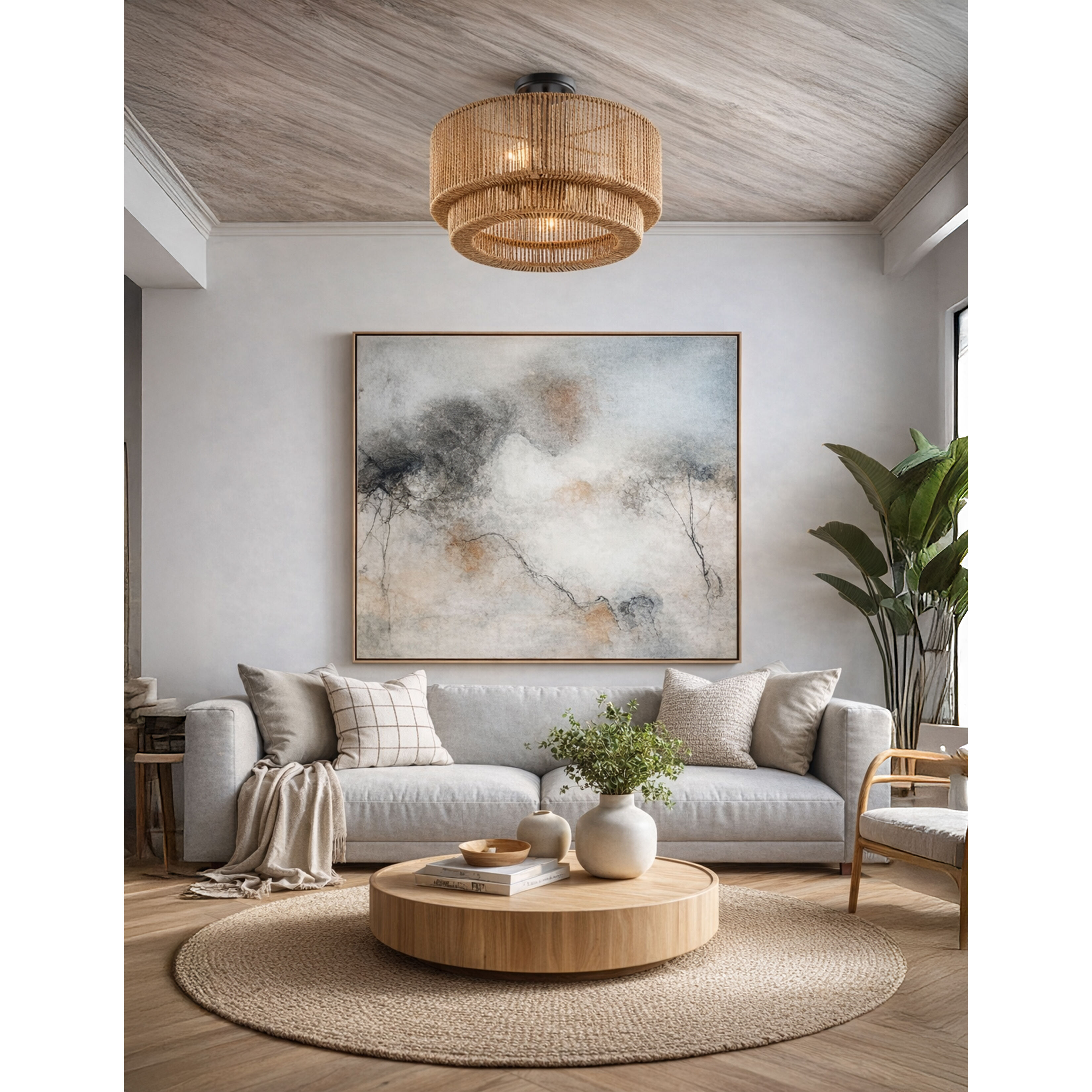 Eco Collection - Milos Family 4 Light 18 inch Matte Black Semi-Flush Ceiling Light in 18" D x 18" W x 11" H, EVOLV