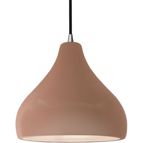 Radiance LED 11.5 inch Adobe and Brushed Nickel Pendant Ceiling Light