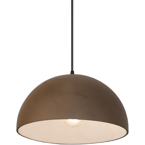 Radiance LED 12.5 inch Terra Cotta Pendant Ceiling Light in Black Cord, Dark Bronze