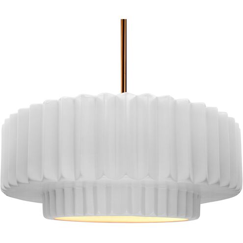 Radiance 1 Light 16.25 inch Gloss White and Polished Brass Pendant Ceiling Light