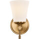 Fusion Collection - Tulsi Family 1 Light 5.25 inch Brushed Brass and Opal Wall Sconce Wall Light, EVOLV