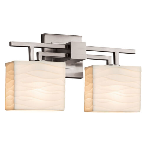 Porcelina LED 16 inch Matte Black Bath Vanity Light Wall Light in 1400 Lm LED, Pleats