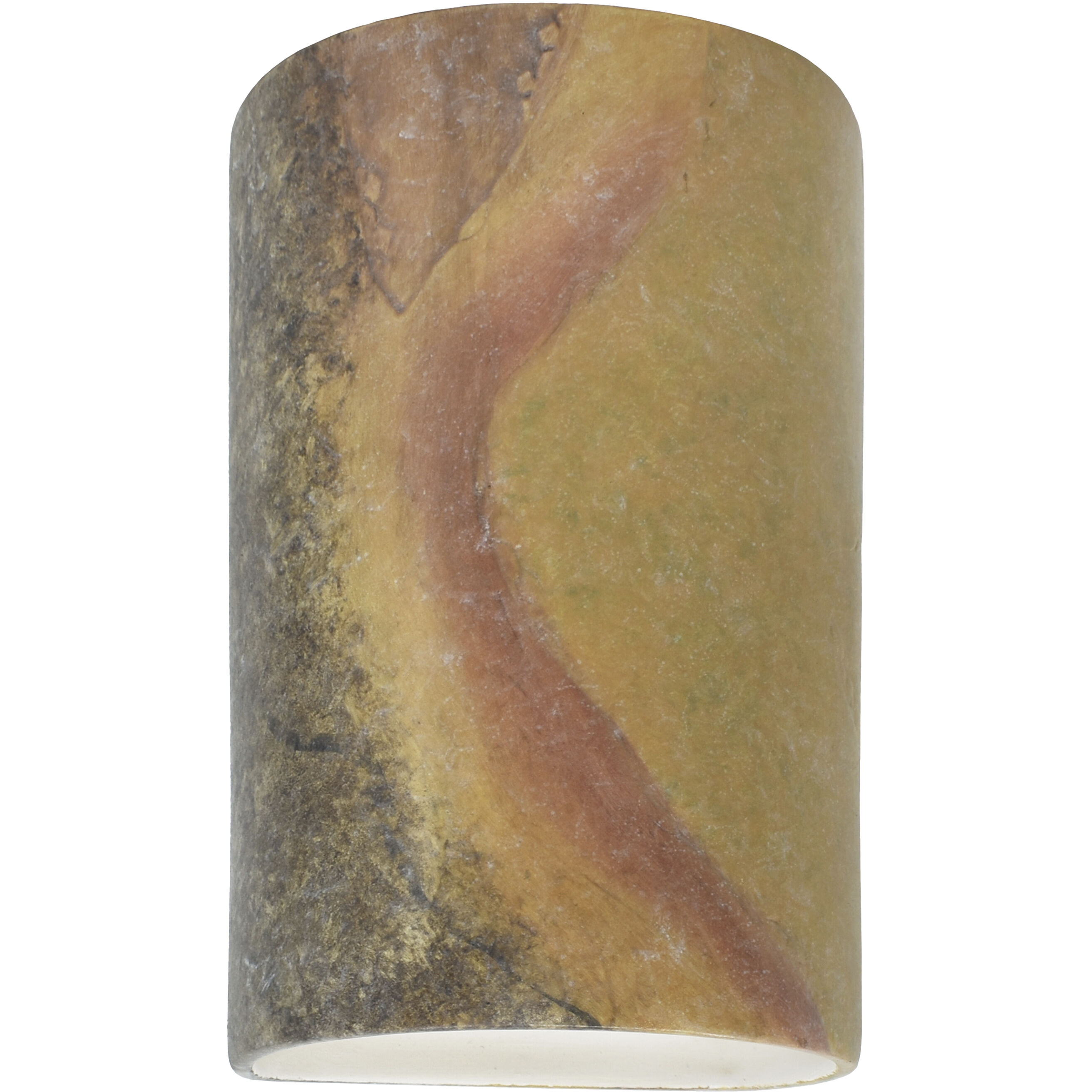 Ambiance Cylinder LED 12.5 inch Harvest Yellow Slate Outdoor Wall Sconce, Large