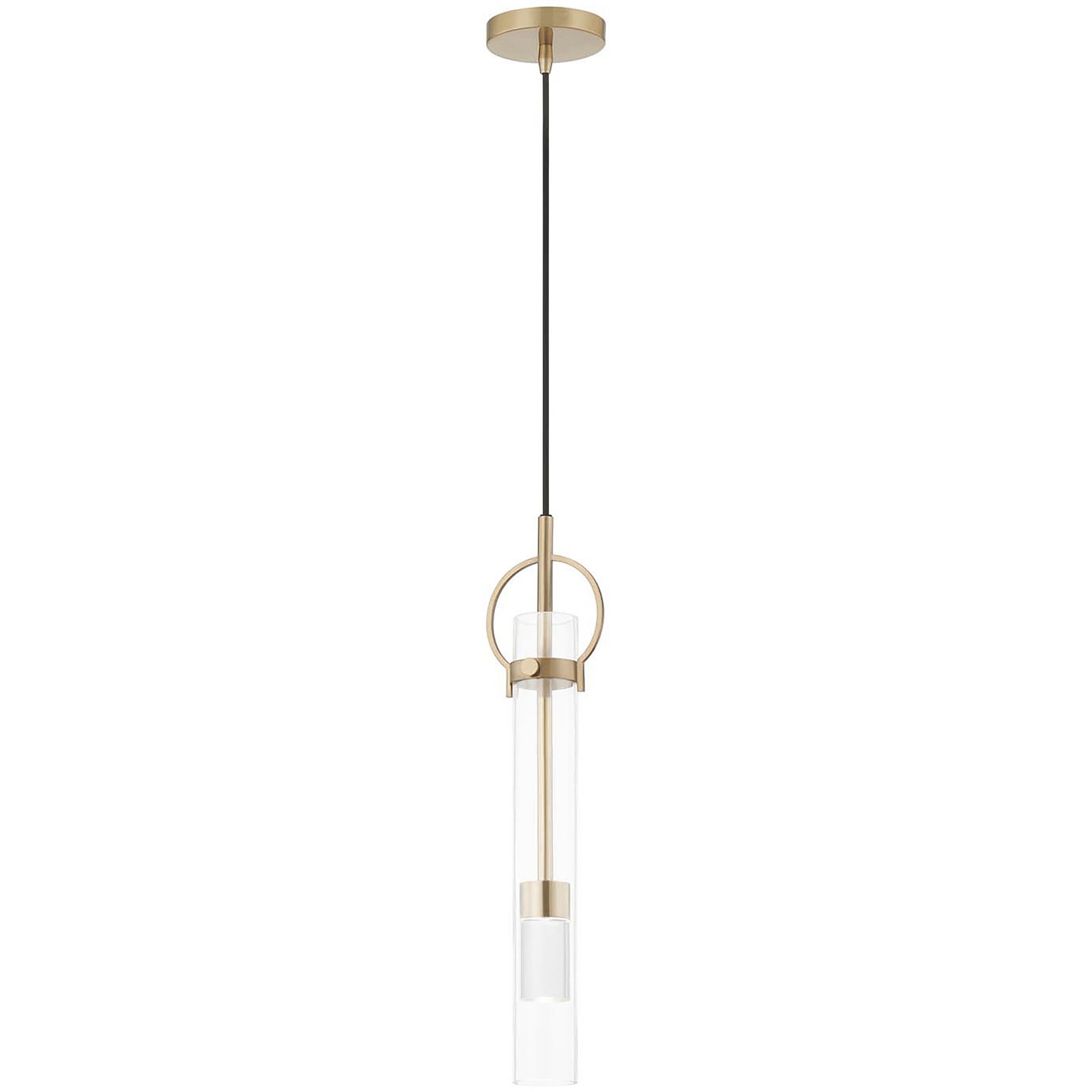 Textile Collection - Chloe Family LED 5 inch Brushed Brass Pendant Ceiling Light