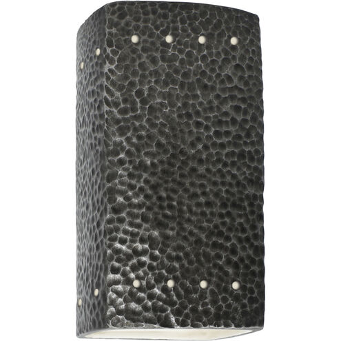 Ambiance Rectangle LED 5.25 inch Hammered Pewter Wall Sconce Wall Light, Small