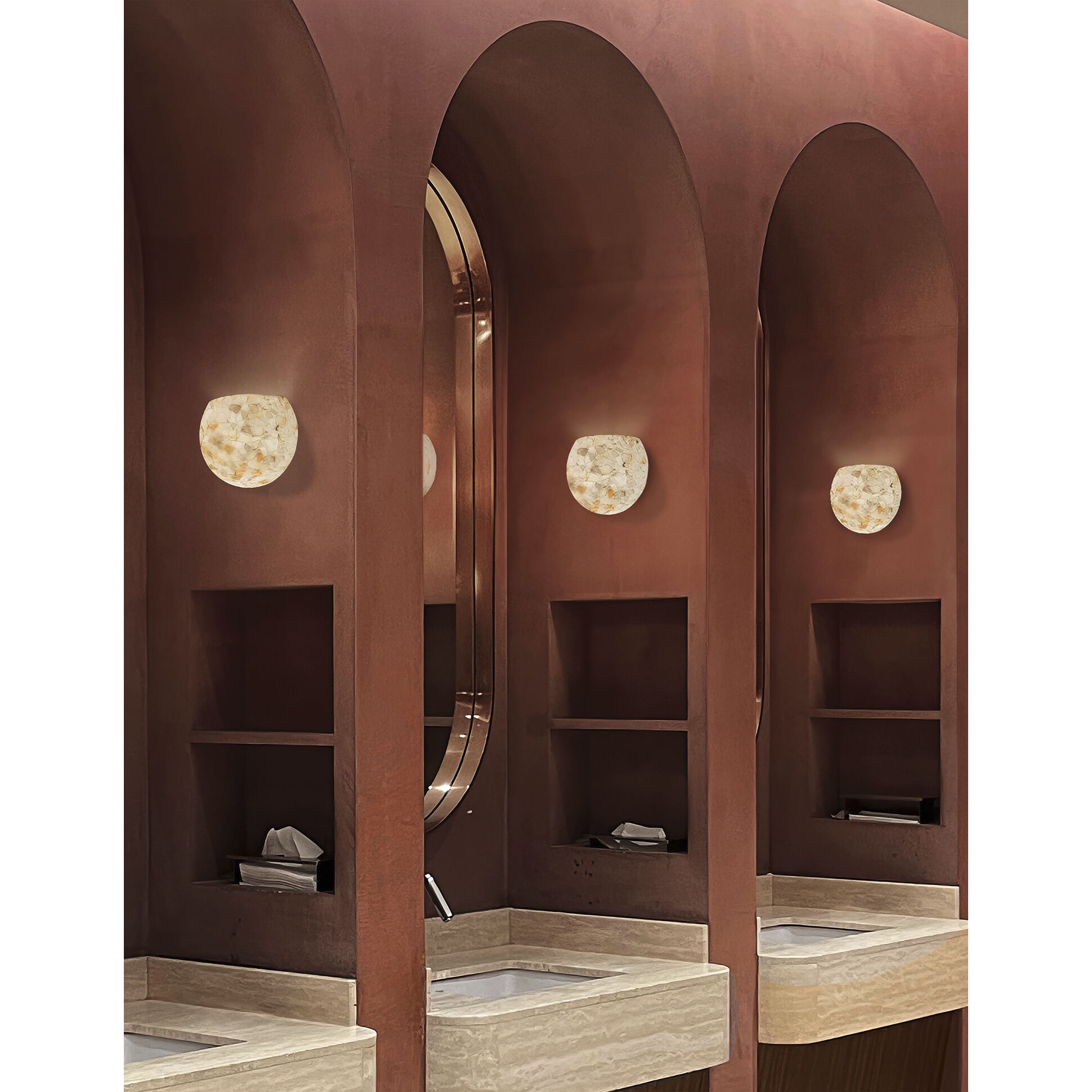 Alabaster Rocks Collection 1 Light 10 inch Alabaster Rocks ADA Wall Sconce Wall Light, Globe Family