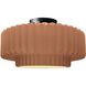 Radiance Collection - Pleated Tier 1 Light 16.5 inch Adobe and Matte Black Semi-Flush Ceiling Light in Replaceable Bulb, 16.5W x 8H, Form+Finish+Function