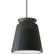 Radiance Collection - Trapezoid 1 Light 13.5 inch Gloss Grey Pendant Ceiling Light in Matte Black, Replaceable Bulb, Gloss Gray, Black, Form+Finish+Function