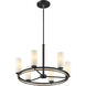 Fusion Collection - Tilburg Family 6 Light 26.5 inch Matte Black and Brass Chandelier Ceiling Light in 26.5" D x 26.5" W x 17" H, EVOLV