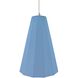Radiance Collection - Fluted Pendant Ceiling Light in Polished Chrome, Dedicated LED, White Cord, Sky Blue, 9W x 13H, Form+Finish+Function