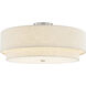 Textile Collection 5 Light 22 inch Brushed Nickel Semi Flush Ceiling Light in Cream (CandleAria), Classic Family