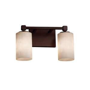 Clouds 2 Light 13 inch Dark Bronze Vanity Light Wall Light in Cylinder with Flat Rim, Incandescent