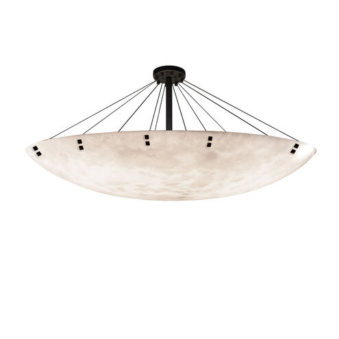 Clouds LED 72 inch Matte Black Semi-Flush Bowl with Finial Ceiling Light in 12000 Lm LED, Pair of Squares