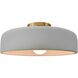 Radiance Collection - Spire 1 Light 16 inch Matte White and Brushed Brass Semi-Flush Ceiling Light in Replaceable Bulb, 16W x 6.5H, Form+Finish+Function