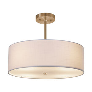 Textile 18 inch Polished Chrome Pendant Ceiling Light in White
