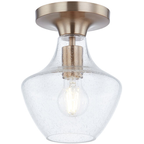 Fusion Collection 1 Light 7.5 inch Brushed Brass Semi Flush Ceiling Light, Harlow Family
