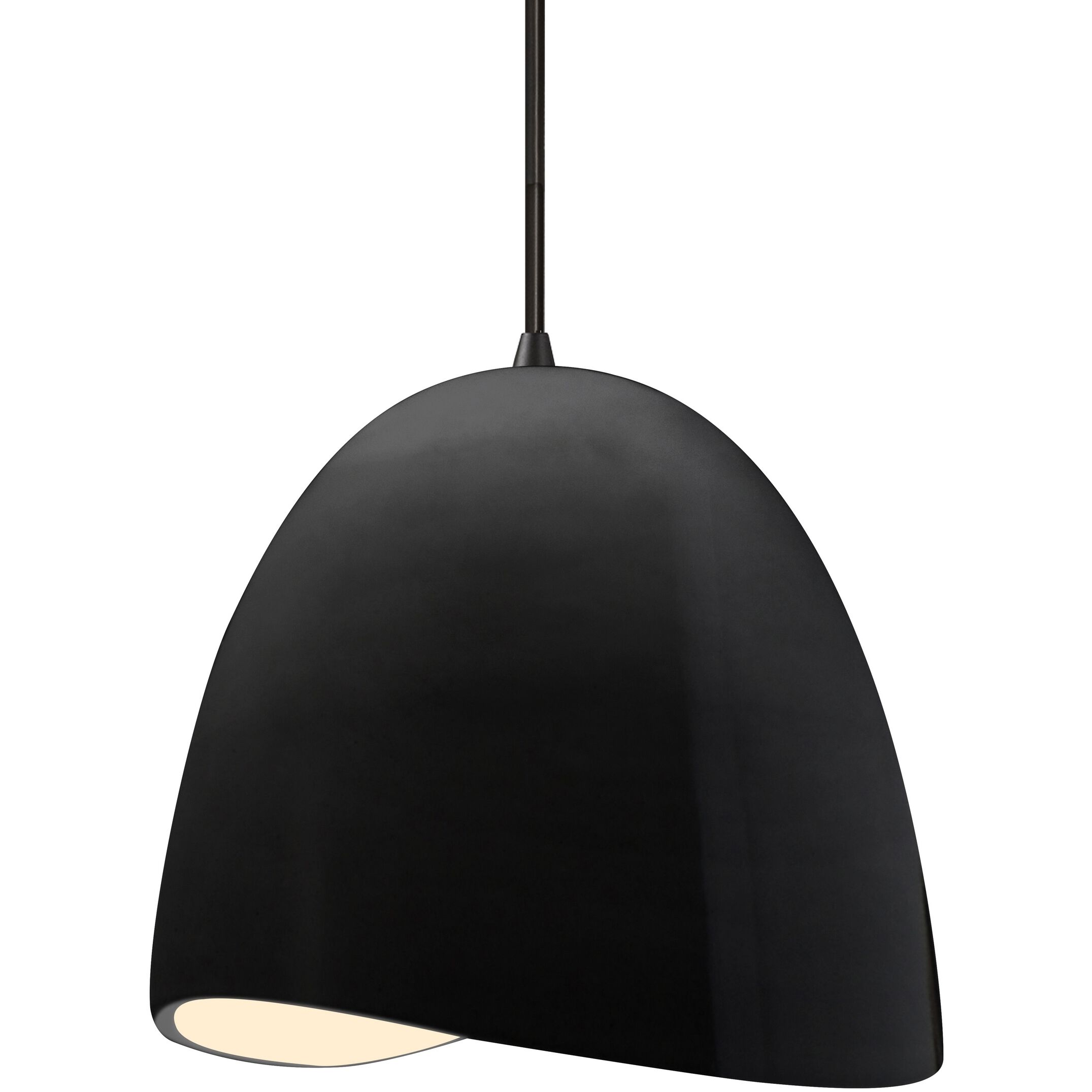 Radiance Collection - Brisa Pendant Ceiling Light in Matte Black, Dedicated LED, Black Cord, Gloss Black, 12.5W x 12.25H, Form+Finish+Function