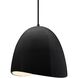 Radiance Collection - Brisa Pendant Ceiling Light in Matte Black, Dedicated LED, Black Cord, Gloss Black, 12.5W x 12.25H, Form+Finish+Function