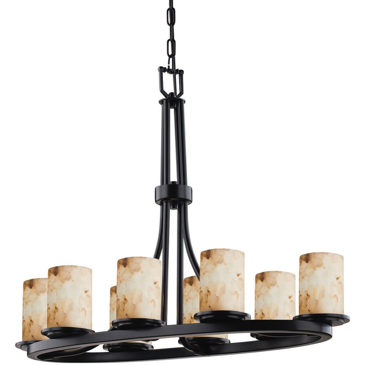 Alabaster Rocks LED 16 inch Matte Black Chandelier Ceiling Light