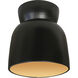 Radiance Collection - Hourglass 1 Light 7.5 inch Carbon Matte Black and Champagne Gold Flush-Mount Ceiling Light in Replaceable Bulb, Carbon Matte Black/Champagne Gold, Form+Finish+Function