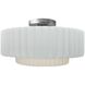 Radiance Collection - Pleated Tier LED 14.5 inch Gloss White and Brushed Nickel Semi-Flush Ceiling Light in Dedicated LED, 14.5W x 7.25H, Form+Finish+Function