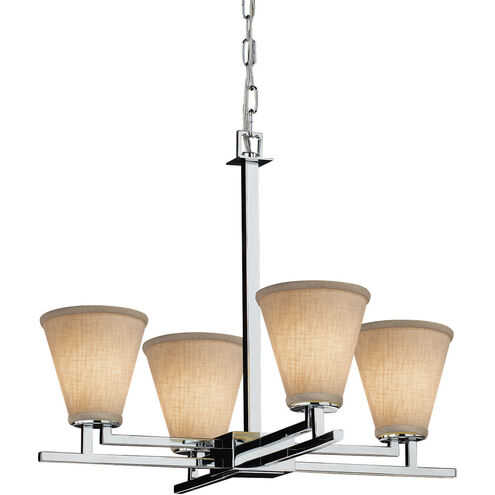 Textile LED 23 inch Brushed Nickel Chandelier Ceiling Light