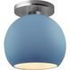 Radiance LED 10 inch Sky Blue and Brushed Nickel Semi Flush Ceiling Light