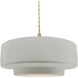 Radiance Collection - Tier Pendant Ceiling Light in Brushed Brass, Dedicated LED, Beige Twist Cord, Bisque, 14.5W x 5.25H, Form+Finish+Function