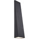 Corwin Family 28 inch Matte Black Outdoor Wall Sconce in 4" D x 5.5" W x 28" H, EVOLV