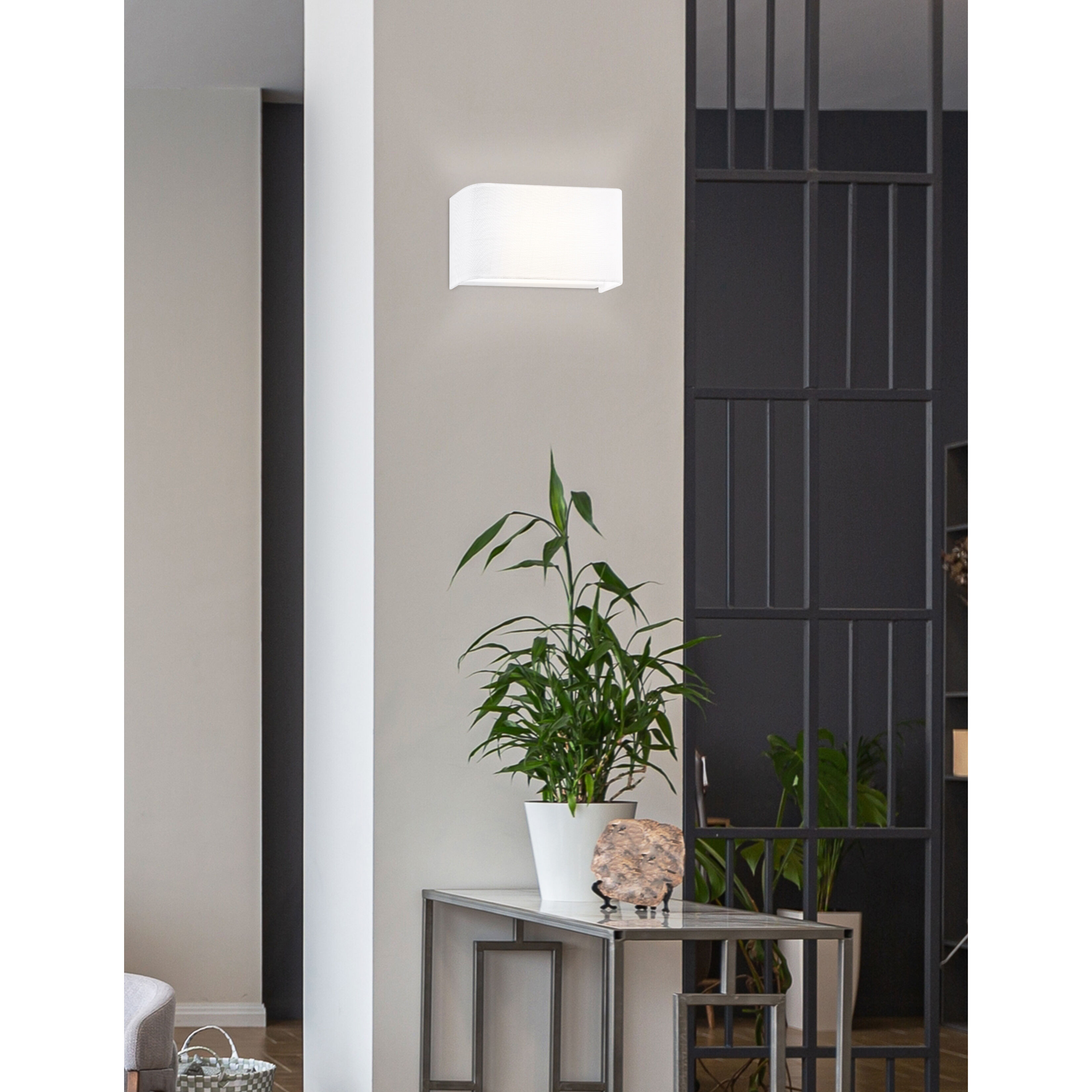 Textile Collection - Marco Family 10 inch ADA Wall Sconce Wall Light in White Linen, EVOLV