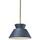Radiance Collection 1 Light 11 inch Gloss Blush with Brushed Nickel Pendant Ceiling Light