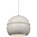 Radiance Collection 1 Light 8 inch Brushed Nickel and Matte White and White Pendant Ceiling Light
