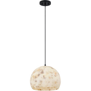 Alabaster Rocks Collection 1 Light 10 inch Matte Black Pendant Ceiling Light, Globe Family