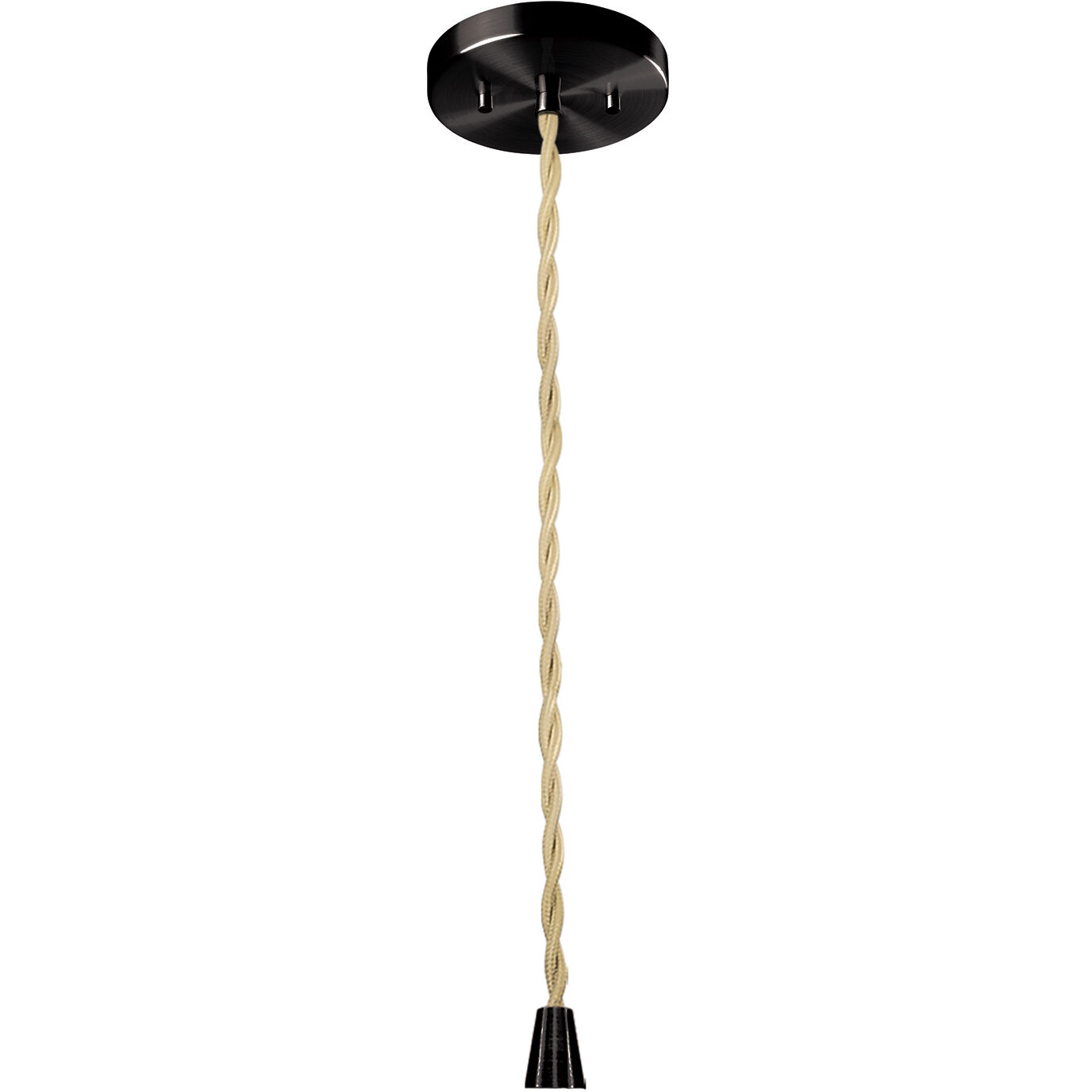 Radiance Collection - Tier Pendant Ceiling Light in Matte Black, Replaceable Bulb, Beige Twist Cord, Concrete, 16.25W x 6H, Form+Finish+Function