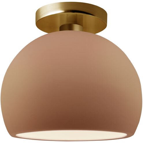 Radiance LED 7 inch Adobe and Brushed Brass Semi Flush Ceiling Light