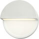 Ambiance LED 8 inch Matte White ADA Wall Sconce Wall Light, Closed Top Fixture, Dome