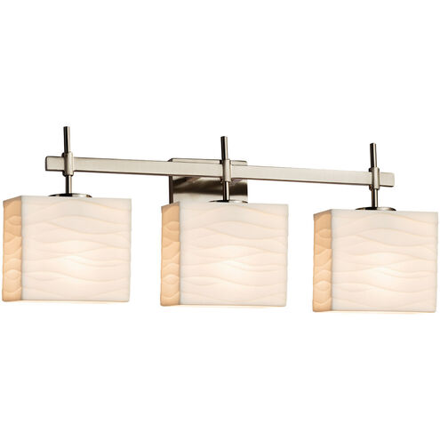 Porcelina 3 Light 23.5 inch Matte Black Vanity Light Wall Light in Waterfall, Incandescent