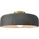 Radiance LED 13 inch Gloss Grey and Brushed Brass Semi Flush Ceiling Light