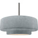 Radiance Collection - Tier Pendant Ceiling Light in Brushed Nickel, Replaceable Bulb, Rigid Stem, Concrete, 16.25W x 6H, Form+Finish+Function