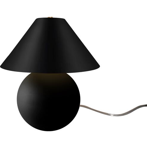 Portable 12 inch 120.00 watt Carbon Matte Black and Brushed Brass Portable Lamp Portable Light