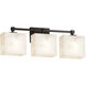 Alabaster Rocks 3 Light 23.5 inch Dark Bronze Vanity Light Wall Light in Rectangle, Incandescent