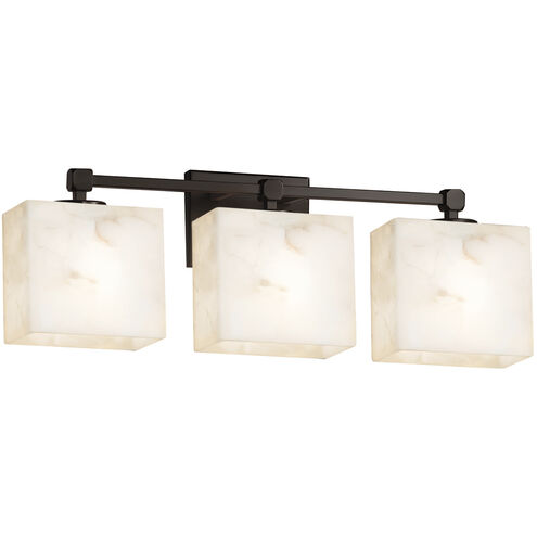 Alabaster Rocks 3 Light 23.5 inch Dark Bronze Vanity Light Wall Light in Rectangle, Incandescent