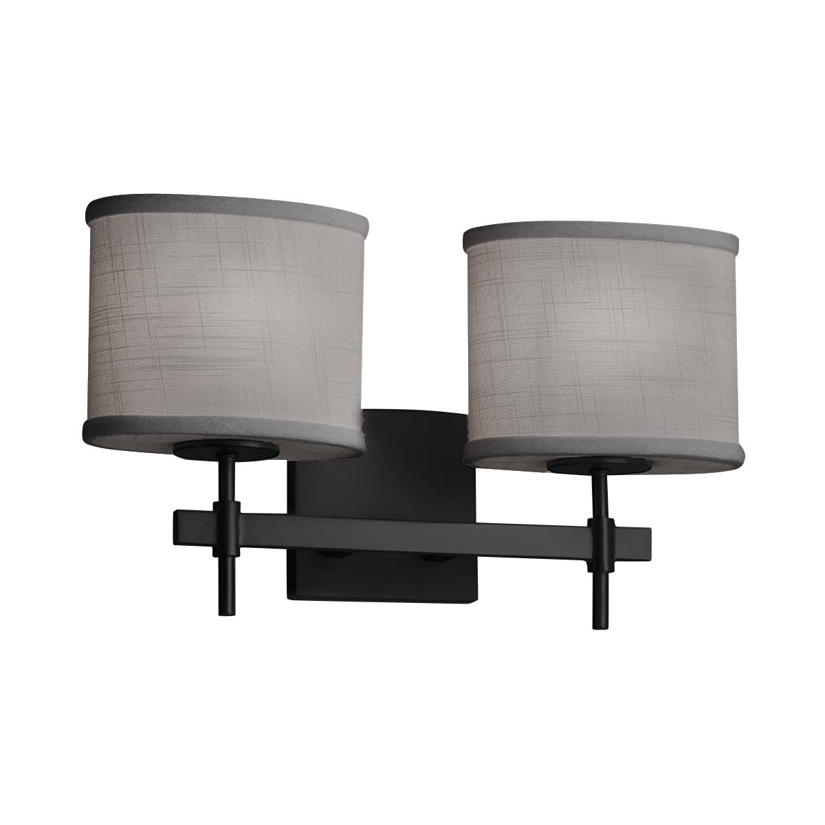 Textile LED 15.5 inch Matte Black Bath Bar Wall Light, Oval