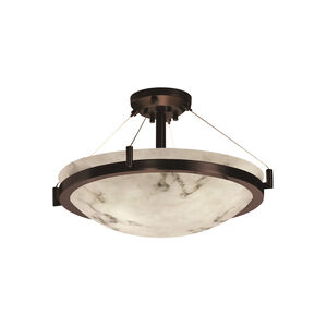 Lumenaria 8 Light 39 inch Matte Black Semi-Flush Bowl Ceiling Light in Incandescent