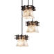 Metropolis 3 Light 7 inch Dark Bronze Pendant Ceiling Light in Square Flared