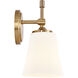 Fusion Collection - Tulsi Family 1 Light 5.25 inch Brushed Brass and Opal Wall Sconce Wall Light, EVOLV