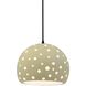 Perforated Globe Pendant Ceiling Light in Matte Black, Black Cord, Replaceable Bulb, Vanilla Gloss, 7W x 6H, Form+Finish+Function