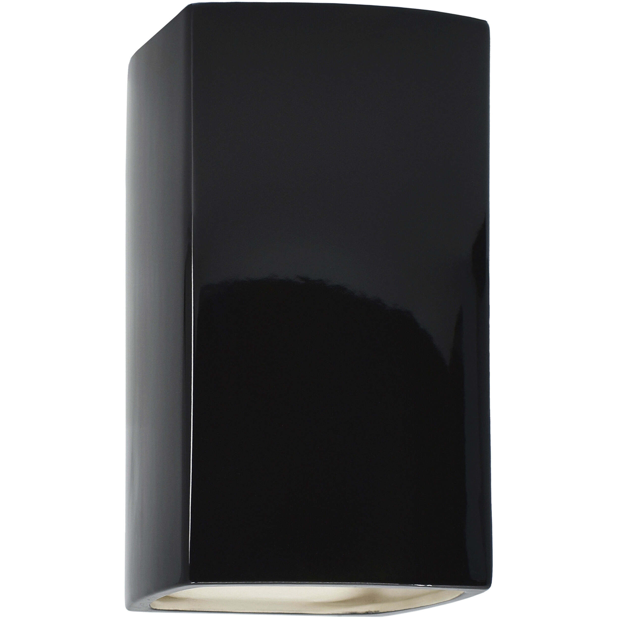 Ambiance Rectangle LED 9.5 inch Gloss Black Outdoor Wall Sconce, Small