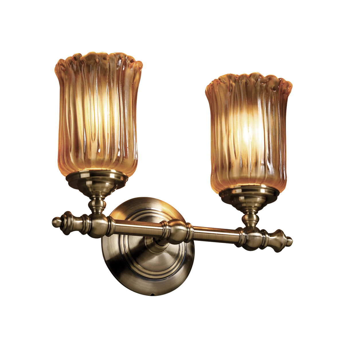 Veneto Luce LED 13.5 inch Polished Chrome Bath Bar Wall Light in 1400 Lm LED, Whitewash (Veneto Luce), Cylinder with Rippled Rim, Tradition